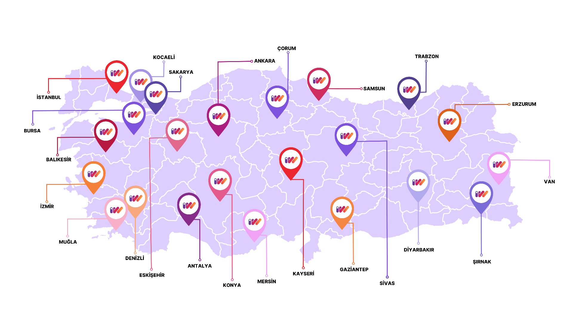 iWallet üye iş yeri ağı — Türkiye haritası